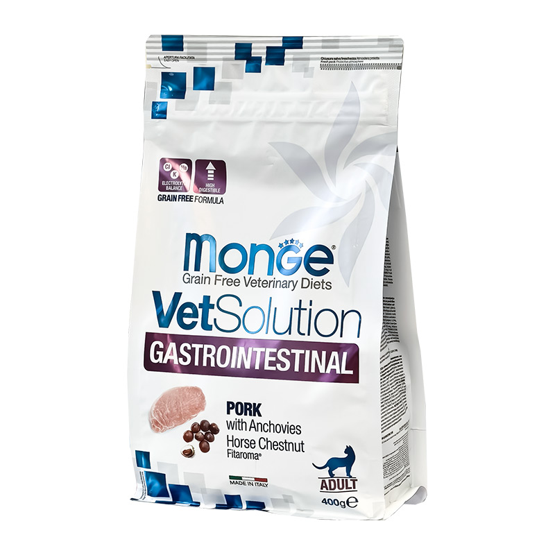 Monge VetSolution Cat Gastrointestinal, диета для кошек Интестинал, уп. 400 г