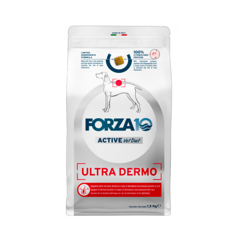 Forza10 Active VetDiet UltraDerma,корм для собак всех пород при патологиях кожного покрова, уп.1.5кг