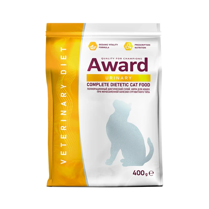 Award Veterinary Diet Urinary, корм для кошек при мочекаменной болезни (струвиты), уп. 0,4 кг