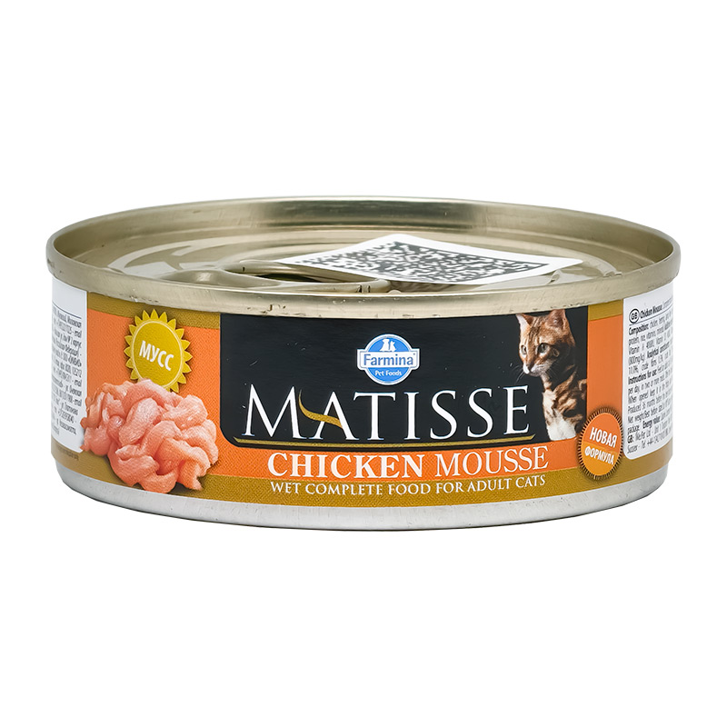 Farmina Matisse Cat mousse, Матисс корм для кошек, мусс с курицей, банка 85 г