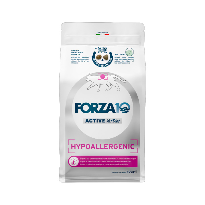 Forza10 Active VetDiet Hypoallergenic, корм для кошек с пищевой непереносимостью,уп.0,4 кг