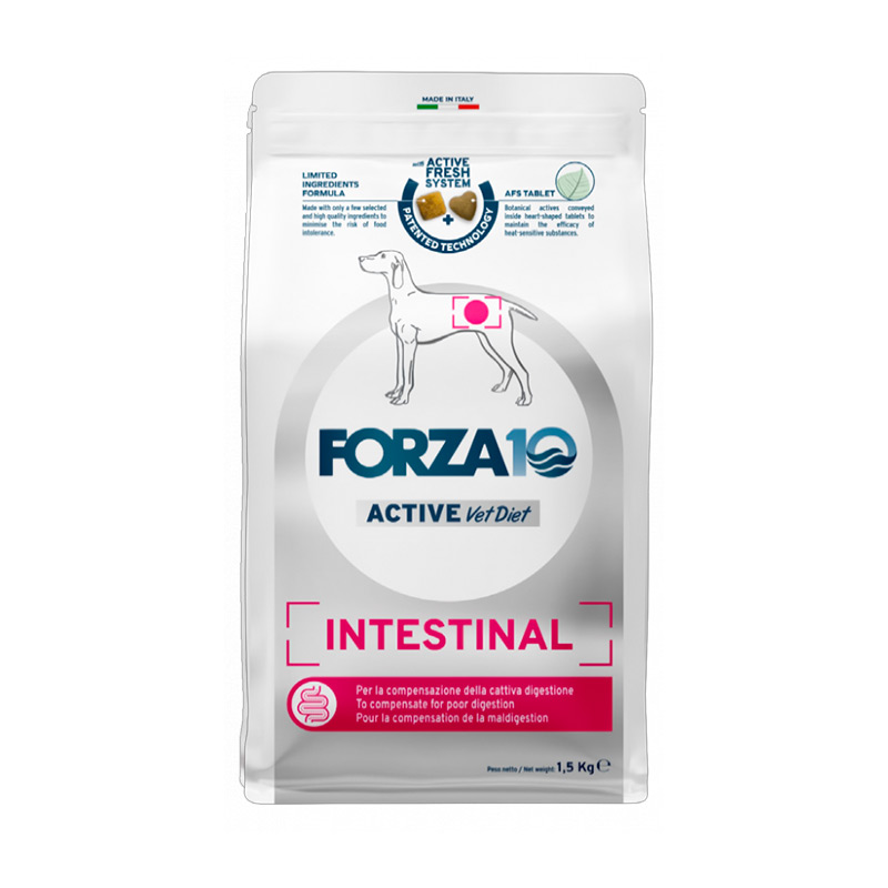 Forza10 Active VetDiet Intestinal, корм для собак при нарушениях работы ЖКТ, уп. 1,5 кг