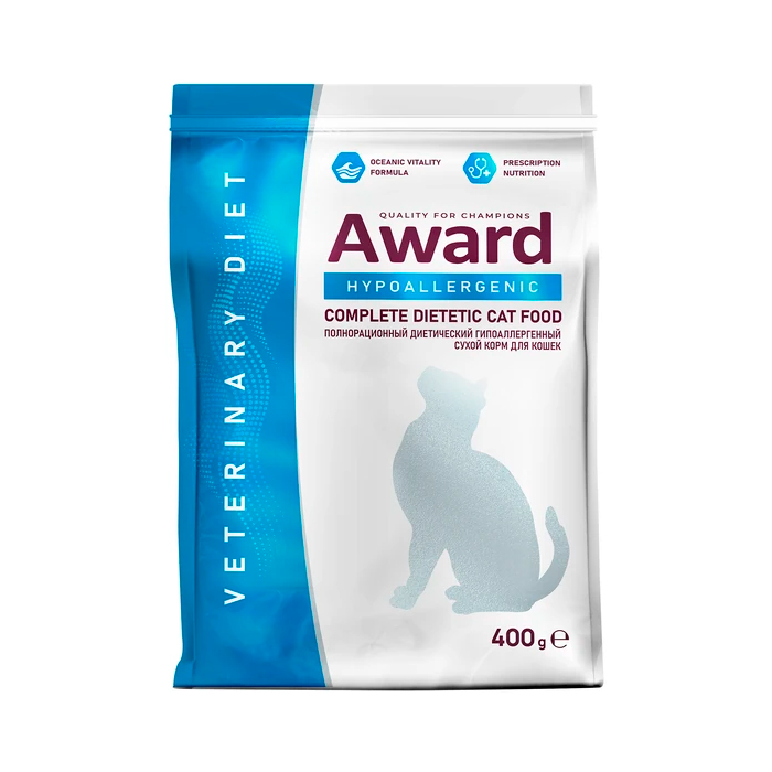 Award Veterinary Diet Hypoallergenic,корм для кошек при аллергии и пищевой непереносимости,уп.0,4 кг