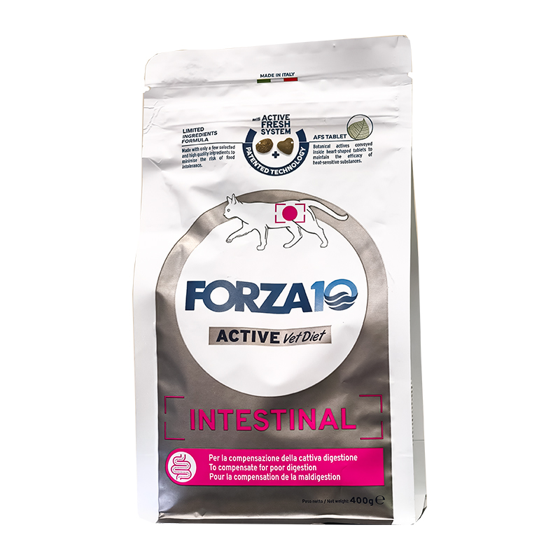 Forza10 Active VetDiet Intestinal, корм для кошек при нарушениях работы ЖКТ, уп. 0,4 кг